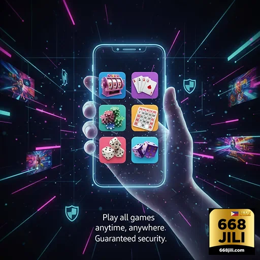 User enjoying mobile gaming with 668jili app bonuses